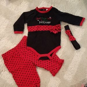 3 piece infant girls Christmas outfit